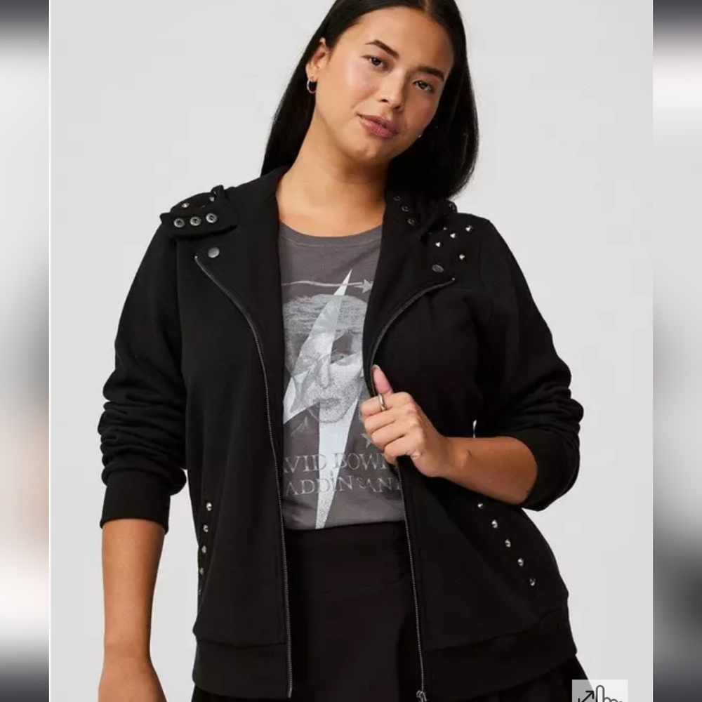 SOLD Torrid Fleece studded jacket
